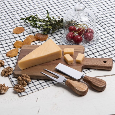 Набор для сыра BRIE, 26х28х2,2 см; дерево, картон