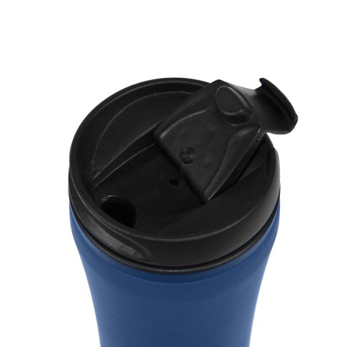 Термокружка FLOCK;  450 мл; синий; пластик/металл