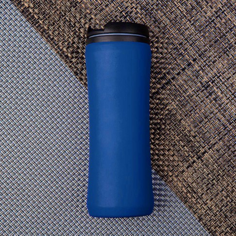 Термокружка FLOCK;  450 мл; синий; пластик/металл