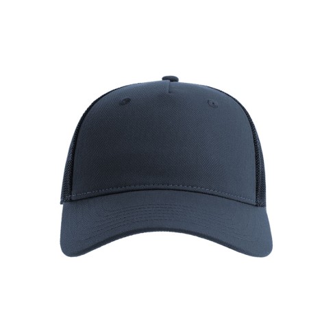 Бейсболка ZION, 5 клиньев, сетка,  100 % переработанный полиэстер, застежка, темно-синий