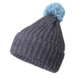 Вязаный комплект шарф и шапка GoSnow, антрацит c фурнитурой, голубой, 70% акрил,30% шерсть