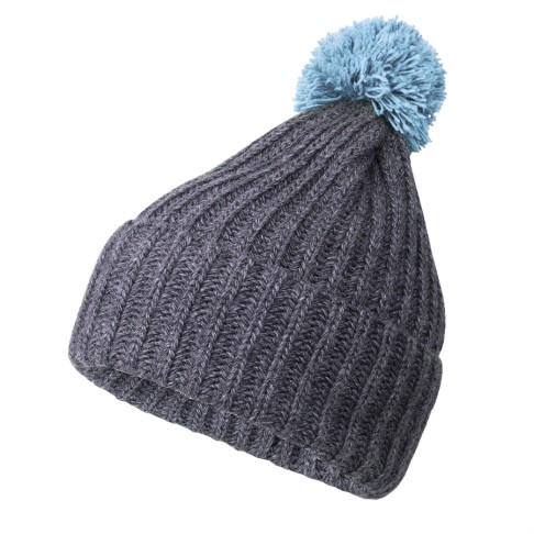 Вязаный комплект шарф и шапка GoSnow, антрацит c фурнитурой, голубой, 70% акрил,30% шерсть Вязаный комплект шарф и шапка GoSnow, антрацит c фурнитурой, голубой, 70% акрил,30% шерсть