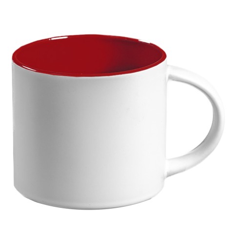 Кружка ANITA, белый с красным, 410 мл, матовая, керамика