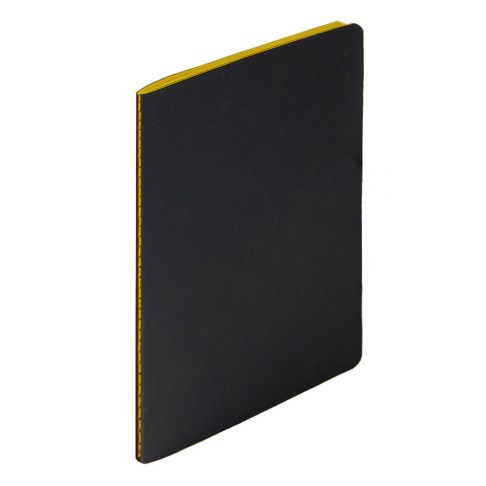 Тетрадь SLIMMY, 140 х 210 мм,  черный с желтым, бежевый блок, в клетку