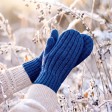 Варежки  вязаные плотные НАСВЯЗИ©, ярко-синий, 30% шерсть,70% акрил