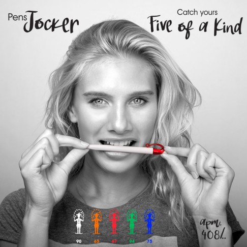 JOCKER, ручка шариковая, оранжевый/белый, пластик JOCKER, ручка шариковая, оранжевый/белый, пластик