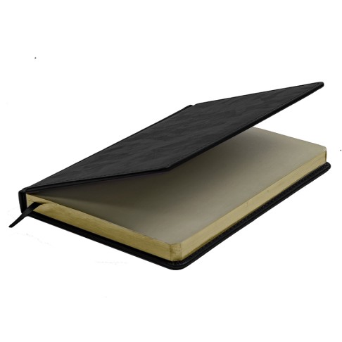 Ежедневник недатированный Joy, А5,  черный, белый блок, золотой обрез