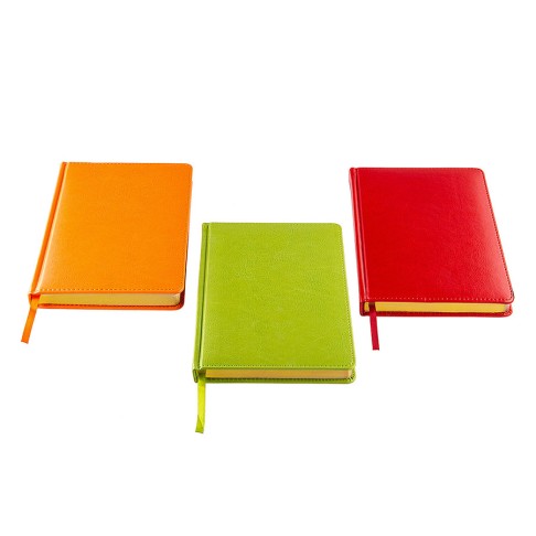 Ежедневник недатированный Joy, А5,  оранжевый, белый блок, золотой обрез