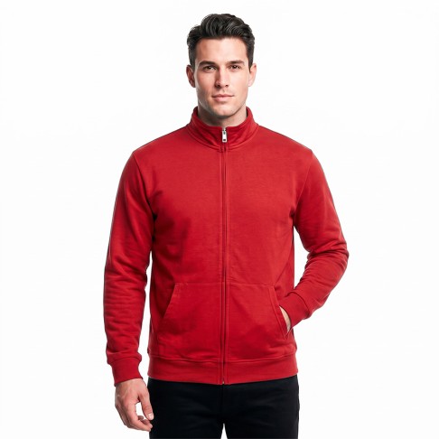 Толстовка унисекс на молнии KINETIC, красный, 2XL, 50 % хлопок, 50% полиэстер, 260 г/м2