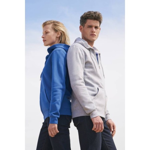 Толстовка мужская на молнии с капюшоном STONE, ярко-синий, 2XL, 50% хлопок, 50% полиэстер, 260 г/м2