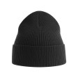 Шапка NELSON в рубчик с отворотом,100%  органический хлопок, черный