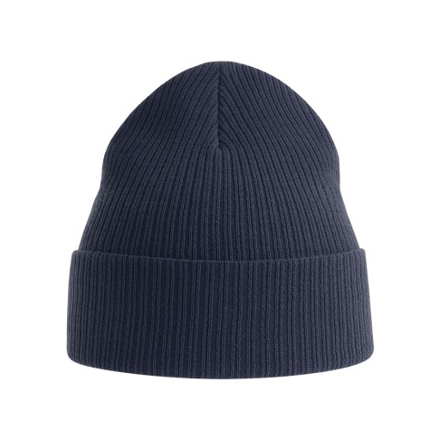 Шапка NELSON в рубчик с отворотом,100%  органический хлопок, темно-синий