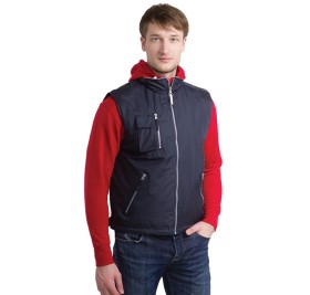 Жилет мужской PORTUGAL, темно-синий, XS, осн.ткань:100% полиэстер; подкладка:100% флис, 200 г/м2