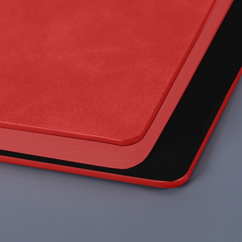 Ежедневник недатированный Solas, формат А5, с магнитом, красный, кремовый блок  в линейку