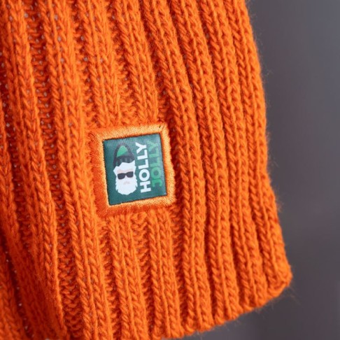 Шарф вязаный НАСВЯЗИ©, оранжевый, 30% шерсть,70% акрил