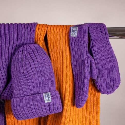 Шарф вязаный НАСВЯЗИ©, оранжевый, 30% шерсть,70% акрил