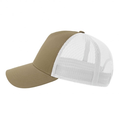 Бейсболка RAPPER COTTON-S, п. заст, 5 клин, хаки/белый, 80% х-к, 20% п-й х-к/100% п-й п/э, 280 г/м2