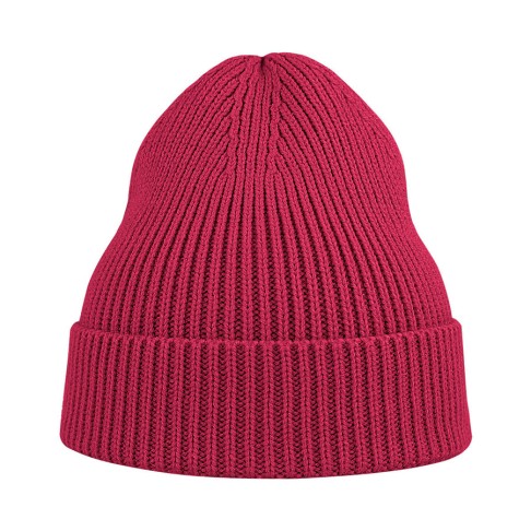 Шапка ANDY, одинарная, с отворотом, 50 % переработанного полиэстера/ 50 % акрила, бордовый