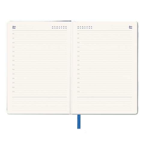 Ежедневник недатированный Pulpy, А5,  синий, кремовый блок, синий срез