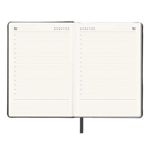 Ежедневник недатированный Pulpy, А5,  черный, кремовый блок, черный срез