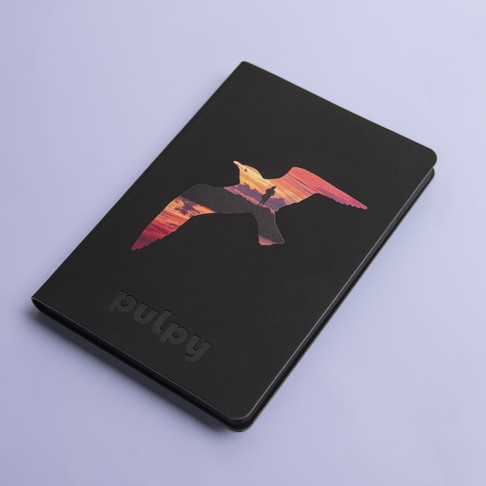 Ежедневник недатированный Pulpy, А5,  черный, кремовый блок, черный срез