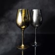 Набор бокалов для вина MOONSUN (2шт), золотой и серебяный, 22,5х24,8х11,9см, стекло