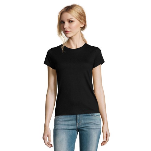 Футболка женская IMPERIAL WOMEN, глубокий черный, XL, 100% хлопок, 190 г/м2