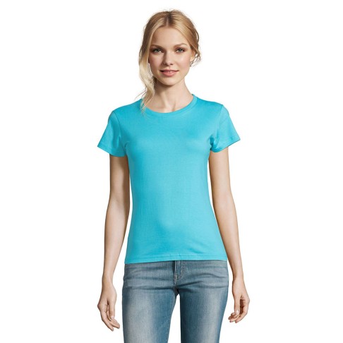 Футболка женская IMPERIAL WOMEN, бирюзовый_2XL, 100% х/б, 190 г/м2