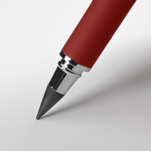 Ручка шариковая + карандаш вечный 2 в 1 soft, красный, металл, софт-покрытие, в футляре