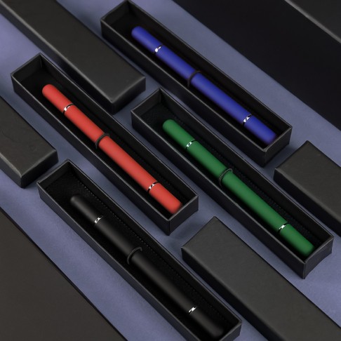 Ручка шариковая + карандаш вечный 2 в 1 soft, красный, металл, софт-покрытие, в футляре