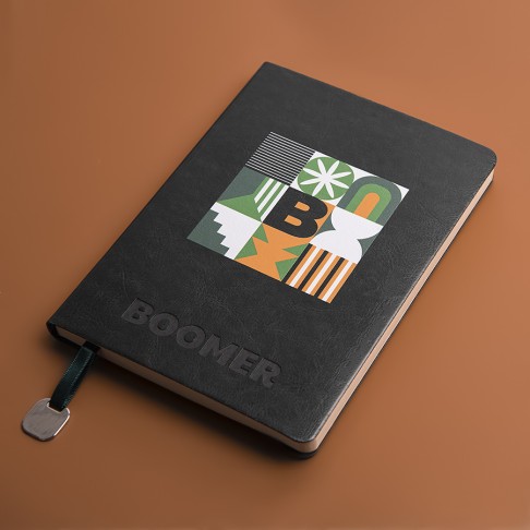 Ежедневник недатированный Boomer, А5,  темно-зеленый, кремовый блок, без обреза