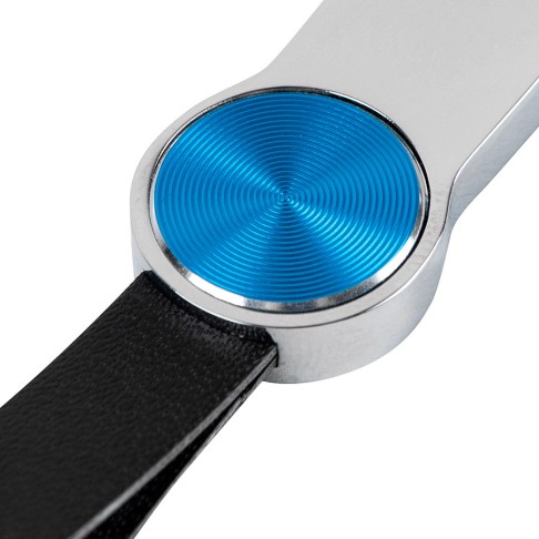 USB flash-карта UFO (16Гб), серебристый с синим, 8,8х1х0,5см,металл, искусственная кожа USB flash-карта UFO (16Гб), серебристый с синим, 8,8х1х0,5см,металл, искусственная кожа