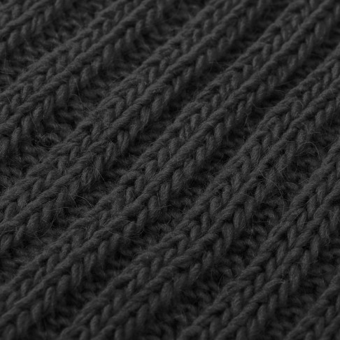 Шарф вязаный НАСВЯЗИ©, черный, 30% шерсть,70% акрил