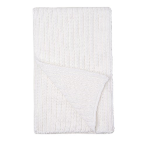 Шарф вязаный НАСВЯЗИ©, белый, 30% шерсть,70% акрил