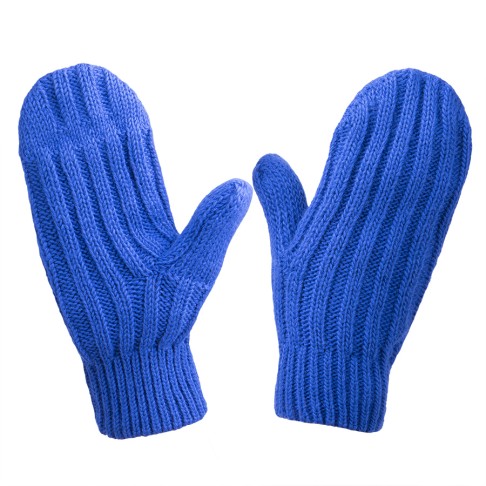 Варежки вязаные НАСВЯЗИ©, синий, 30% шерсть,70% акрил Варежки вязаные НАСВЯЗИ©, синий, 30% шерсть,70% акрил