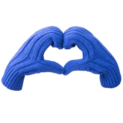 Варежки вязаные НАСВЯЗИ©, синий, 30% шерсть,70% акрил Варежки вязаные НАСВЯЗИ©, синий, 30% шерсть,70% акрил