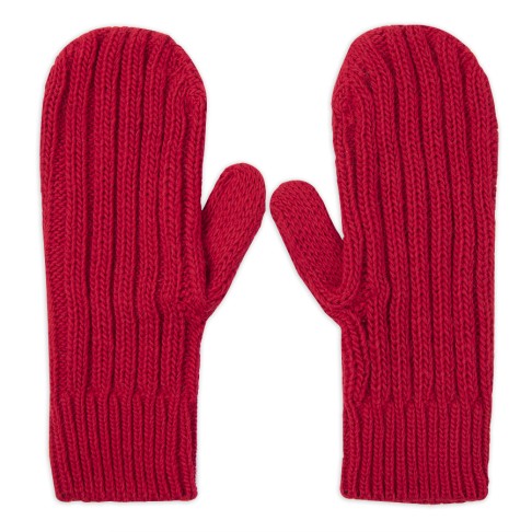 Варежки вязаные НАСВЯЗИ©, красный, 30% шерсть,70% акрил Варежки вязаные НАСВЯЗИ©, красный, 30% шерсть,70% акрил