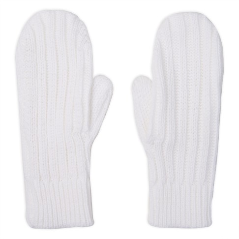 Варежки вязаные НАСВЯЗИ©, белый, 30% шерсть,70% акрил Варежки вязаные НАСВЯЗИ©, белый, 30% шерсть,70% акрил