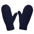 Варежки вязаные НАСВЯЗИ©, тёмно-синий, 30% шерсть,70% акрил