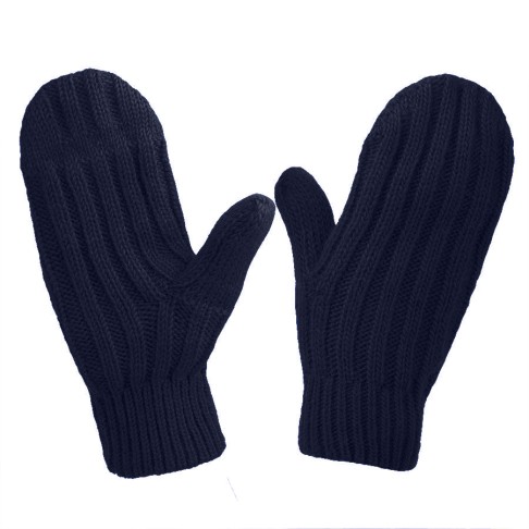 Варежки вязаные НАСВЯЗИ©, тёмно-синий, 30% шерсть,70% акрил Варежки вязаные НАСВЯЗИ©, тёмно-синий, 30% шерсть,70% акрил