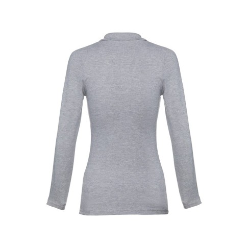 Рубашка-поло женская BERN WOMEN, д/р, серый меланж, 2XL, 85% хлопок, 15% вискоза, плотность 210 г/м2