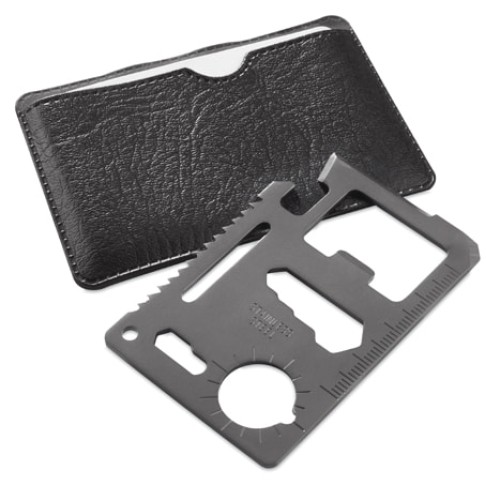 Мультиинструмент WICAX в чехле из искусственной кожи, 7 x 4.5 см, нерж. сталь, черный, серый Мультиинструмент WICAX в чехле из искусственной кожи, 7 x 4.5 см, нерж. сталь, черный, серый