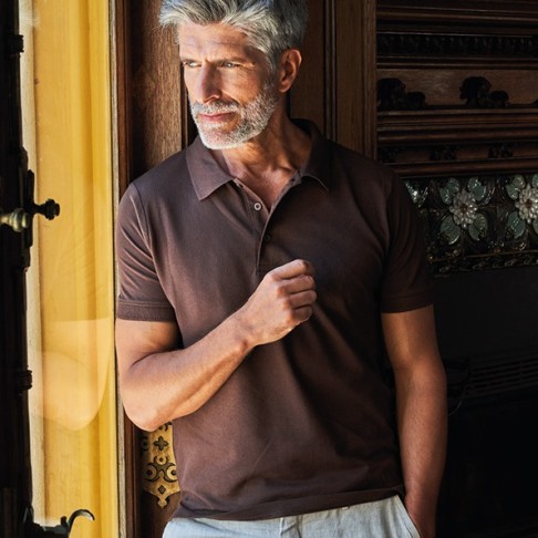 Рубашка-поло мужская ADAM, бордовый, S, 100% хлопок, плотность 195 г/м2