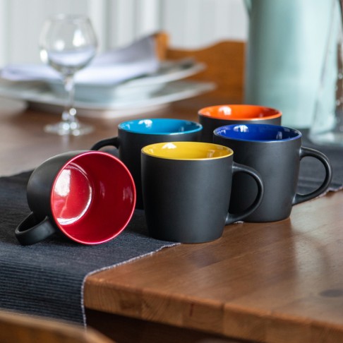 Кружка INTRO, черный с желтым, 350 мл, керамика Кружка INTRO, черный с желтым, 350 мл, керамика