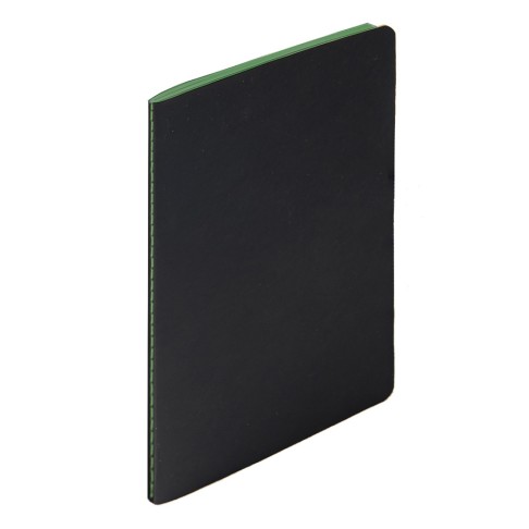 Тетрадь SLIMMY, 140 х 210 мм,  черный с зеленым, бежевый блок, в клетку