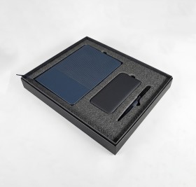 Набор подарочный RIFF: ежедневник, ручка и power bank в коробке  с ложементом