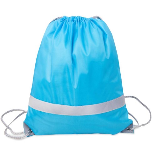 Рюкзак мешок со светоотражающей полосой RAY, голубой, 35*41 см, полиэстер 210D
