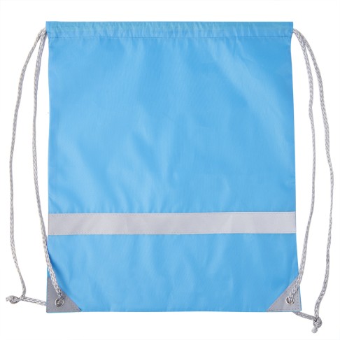 Рюкзак мешок со светоотражающей полосой RAY, голубой, 35*41 см, полиэстер 210D