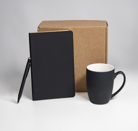 Набор подарочный ARISTOCRATIC: ежедневник, ручка, кружка; черный/золото Набор подарочный ARISTOCRATIC: ежедневник, ручка, кружка; черный/золото