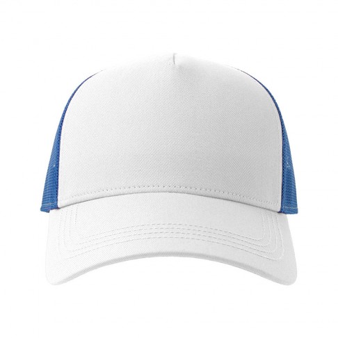 Бейсболка RAPPER COTTON-S, п. заст, 5 клин, белый/синий, 80% х-к, 20% п-й х-к/100% п-й п/э, 280 г/м2